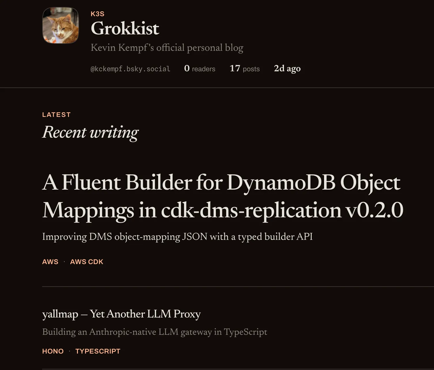 Screenshot of the Grokkist feed on Standard-reader My posts on Standard-reader