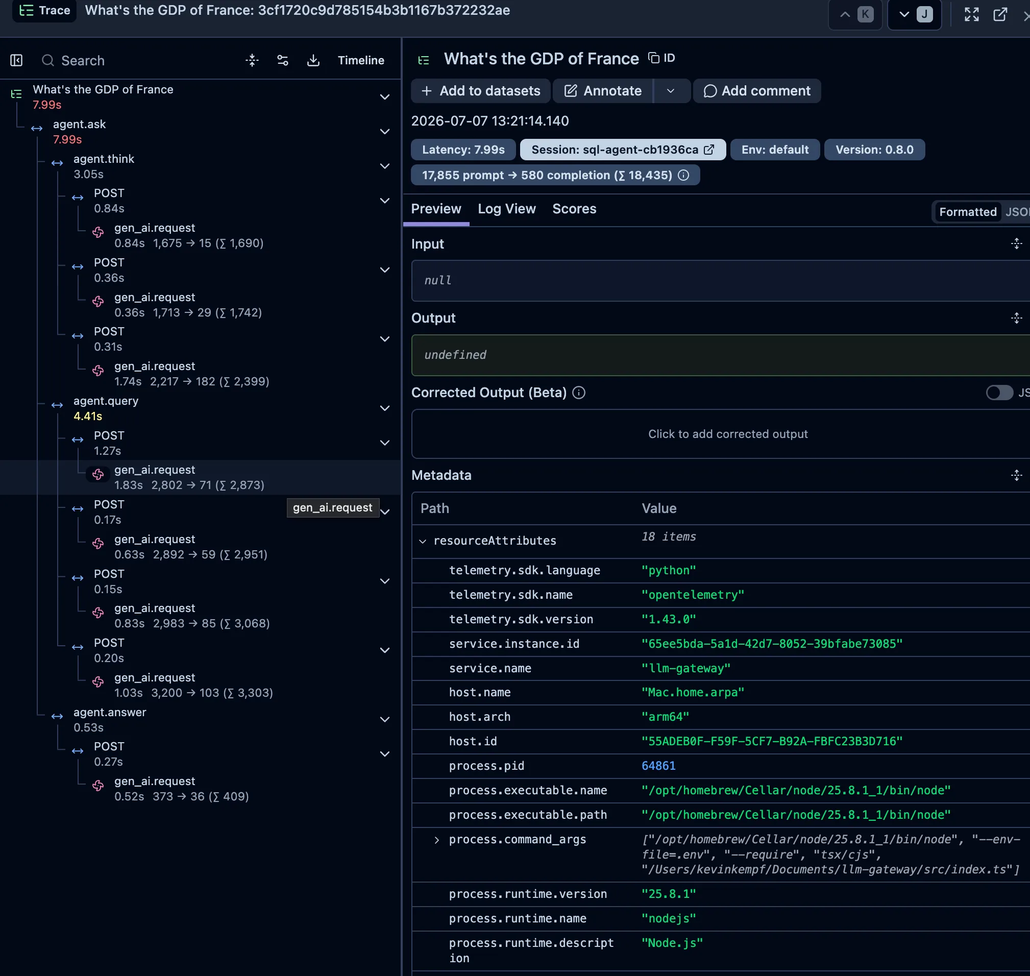 Sql Agent trace tree